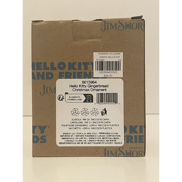Jim Shore Hello Kitty Gingerbread Christmas Ornament 6015964 NIB - Picture 3 of 4